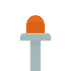 Orange button on socle